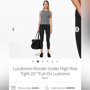 Lululemon Wunder Under High-Rise Tight 25" *Full-On Luxtreme